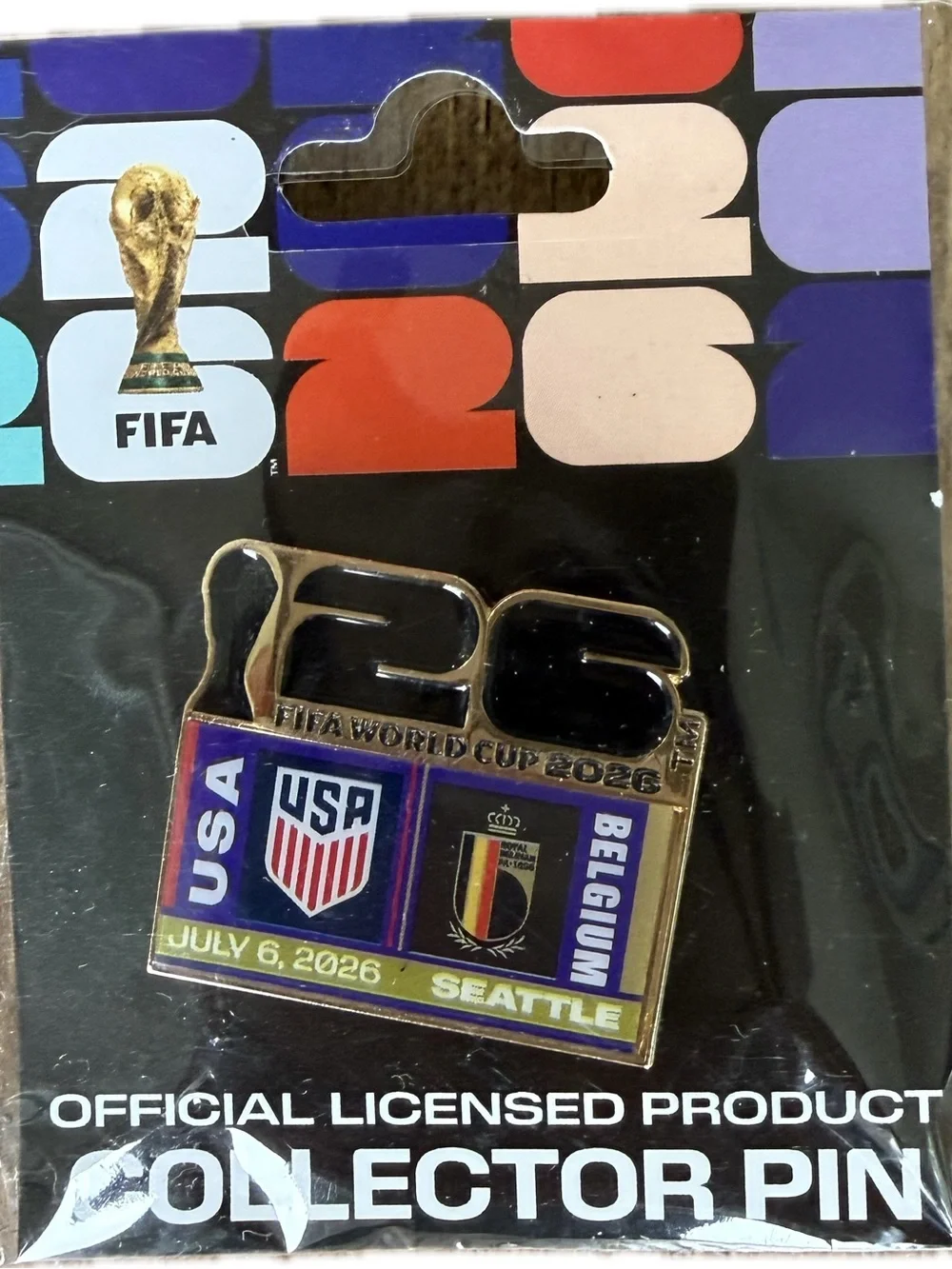 2026 USA vs Belgium Collector Pin - Purple/Blue